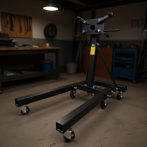 Support de réparation de moto et automobile robuste 2000 lb, rotatif à 360 degrés avec 6 roulettes, cadre pliable, noir - Product Image 2