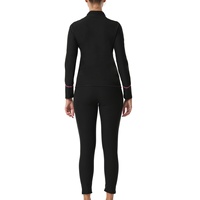 Pakaian Olahraga Pembentuk Tubuh Berpinggang Tinggi Pengontrol Perut Set Yoga Sauna Sweat Suit dengan Ritsleting Lengan Panjang Kerah Tinggi Poliester untuk di Rumah