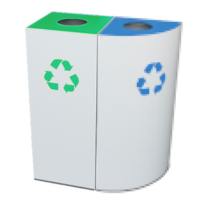 Cestino per la Raccolta Differenziata Verde 65 L Quadrato a Doppio Scomparto per Uso Esterno e Interno - Product Image 2