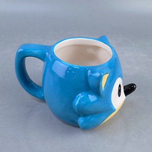 Ceramic Porcelain <strong>Sonic</strong> Hedgehog Animal Head <strong>Mug</strong> 3D Anime &amp; American Style Eco-Friendly QH with Straw Cap Spoon Tea Party Gifts - Product Image 4