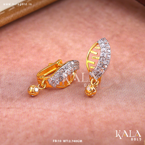 Pendientes de Clip de Lujo en Oro de 18K Estilo Bali para Mujer, con Incrustaciones de Diamantes de Corte Brillante, Modernos, Étnicos y a la Moda, Regalo Perfecto - Product Image 3