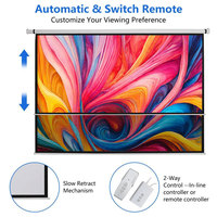Écran de projection électrique pour cinéma maison, écran de projecteur motorisé, enroulement automatique, 84, 100, 150 pouces, blanc mat avec télécommande