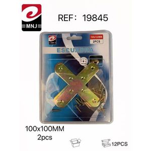 Escuadra Cross-shaped Angle Iron 100x100mm 2pcs Steel Bracket - Product Image 3