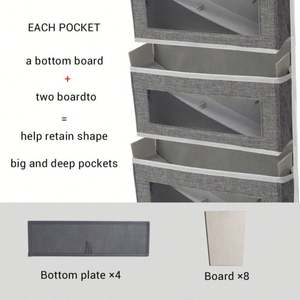 Organizador Colgante Transparente de PVC para Ventana o Puerta, Bolsas de Almacenamiento para Pared, Cosméticos, Papelería, Artículos Diversos, con Función Plegable y Bolsillos - Product Image 3