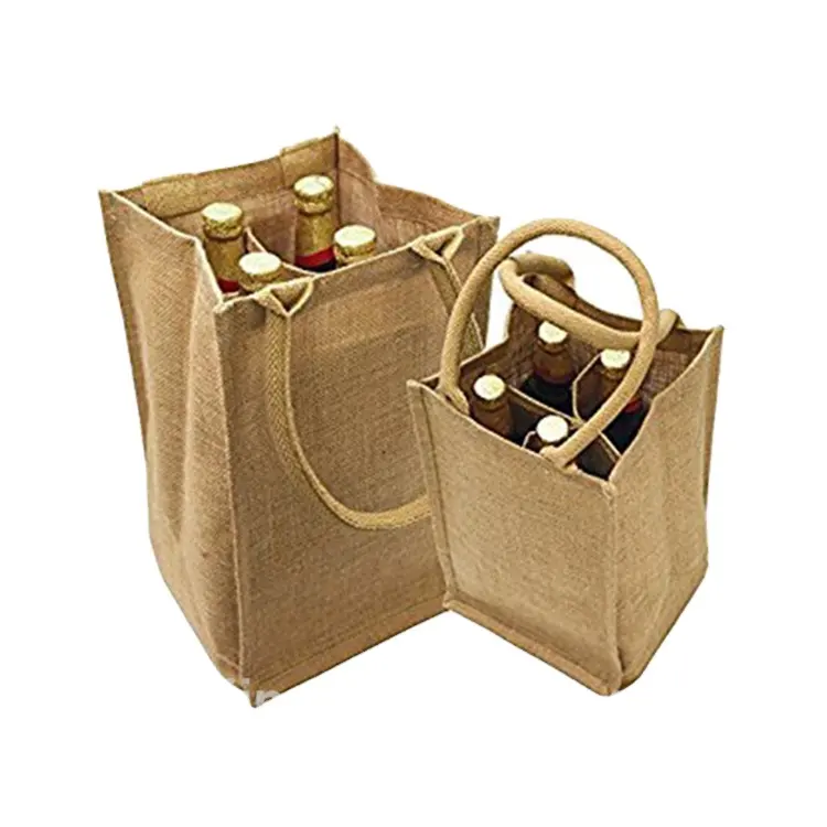 Toptan jüt alışveriş çantası jüt bez şarap çantası