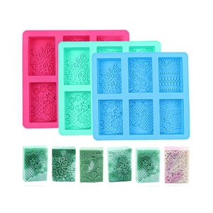 Factory Hot Quality Custom 3d Flower square Rectangular Cake <b>Soap</b> <b>Moulds</b> Handmade Silicone <b>Soap</b> Mold with logo - Product Image 1