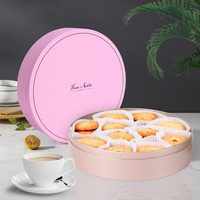Rêve en relief doré de qualité alimentaire ruonded moonckae dream cake tin box cookie packing 8 inch torte cake tin wholesale