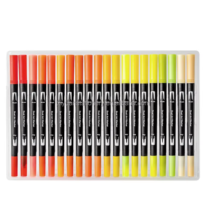 Bolígrafo de acuarela de doble punta seguro y no tóxico de 24/36 colores, punta fina, marcador de punta de cepillo suave, logotipo personalizado, embalaje, dibujo para niños - Product Image 2