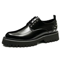 Nouvelle Tendance Chaussures Habillées en Cuir Véritable pour Hommes, Richelieu à Rivets pour Mariage