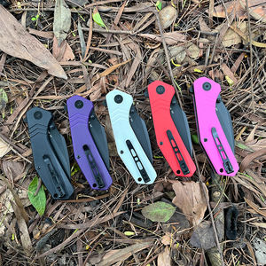 Coltello Pieghevole EMHTiii Personalizzato in G10 D2 Nero Bianco Viola Rosa per Campeggio, Caccia e Attività all'Aperto, Regalo di Natale - Product Image 4
