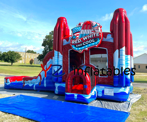 Castello Gonfiabile Piccolo Rosso, Bianco e Ghiaccio con Effetto Fuoco, Vendita Calda, Gioco per Bambini, Casa Gonfiabile per Feste e Salti - Product Image 4