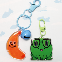 Porte-clés en acrylique transparent personnalisé porte-clés en plastique avec style anime porte-clés en acrylique coloré transparent blanc