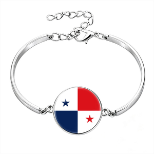 Bracelet en métal avec chaîne et drapeau national palestinien personnalisé, bracelet en verre cabochon avec pierre précieuse pour la solidarité culturelle et cadeau souvenir - Product Image 2
