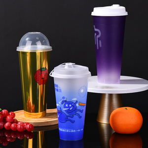 أكواب بلاستيكية للقهوة أحادية الاستعمال صديقة للبيئة من البولي بروبلين بسعر الجملة أكواب لشاي فقاعات قابلة لإعادة الاستخدام مخصصة بوبا كيوت 16 أونصة - Product Image 4