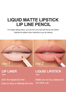Kit de lápiz <span class=keywords><strong>labial</strong></span> líquido y delineador de <span class=keywords><strong>labios</strong></span> HANDAIYAN de 12 colores, envío gratuito, cosméticos coreanos, maquillaje para mujeres, lápiz <span class=keywords><strong>labial</strong></span> de belleza - Product Image 5