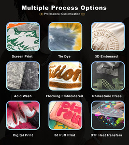 定制制造夏季图形t恤街装超大丝网印刷黑色棉o领短款宽松t恤 - Product Image 5