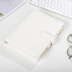 Classeur à anneaux personnalisé <span class=keywords><strong>de</strong></span> luxe en or 6 carnet <span class=keywords><strong>de</strong></span> notes en cuir PU avec recharge d'enveloppes transparentes pour billets - Product Image 3