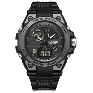 H-GOOD TK0007 Bulk Buying High Quality Alarm Black Analog Watch For Mens Digital Luxury Watch