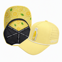 Casquettes de baseball personnalisées pour hommes à visière plate avec logo en PVC, casquettes de golf perforées découpées au laser, casquettes imperméables Hydro Trenches