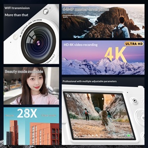 กล้องดิจิตอล D7 HD ความละเอียดสูง 64 ล้านพิกเซล พร้อมฟังก์ชั่นเซลฟี่ ดีไซน์ย้อนยุค รองรับ WiFi แบตเตอรี่ลิเธียม หน้าจอ 2-3 นิ้ว ถ่ายวิดีโอได้ เหมาะสำหรับนักเรียน พร้อมเซ็นเซอร์ - Product Image 3