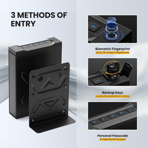 Boîte de sécurité latérale pour armes à feu, déverrouillage par empreinte digitale et mot de passe, ouverture automatique, sécurité, antivol et anti-chute. - Product Image 4