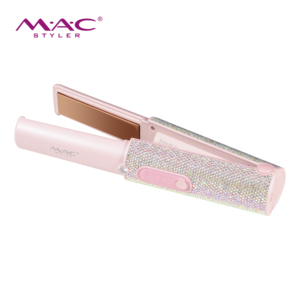Plancha de Pelo Inalámbrica Portátil <span class=keywords><strong>MAC</strong></span> Rosa, <span class=keywords><strong>Mini</strong></span> Plancha de Pelo Eléctrica de Cristal de Alta Temperatura, Sin Cable, para Viajes - Product Image 6