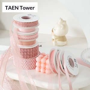 Ruban en satin haut de gamme de la série rose, pour emballage cadeau, impression personnalisée, décorations de gâteaux aux fleurs fraîches, Saint-Valentin - Product Image 5