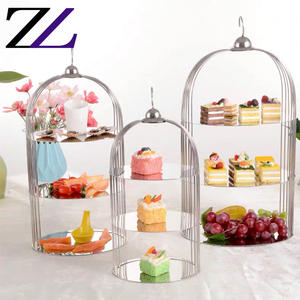 Jaula colgante de 3 niveles para restaurante, soporte decorativo para Tartas, para mesa, buffet, catering, vintage - Product Image 2