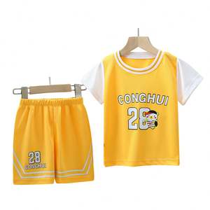 Vêtements de sport d'été T-shirts respirants Shorts Tenues de <span class=keywords><strong>basket</strong></span>-ball deux pièces Ensembles de vêtements pour bébés Garçons Vêtements pour enfants Vente en gros - Product Image 1