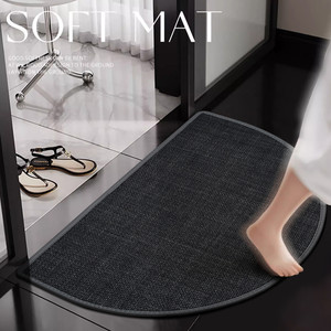 Tapis de salle de bain ovale, couleur unie, absorbant, antidérapant, séchage rapide, pour toilettes et salle de bain - Product Image 4