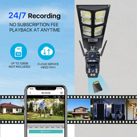 Lámpara Solar V380 Pro para Calle y Exteriores con Reflector LED y Cámara de Seguridad de 360 Grados