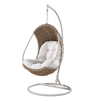 Nouvelle balançoire double moderne en forme d'œuf, pour intérieur et extérieur, jardin, balcon, avec support métallique, élégante, pour un confort optimal.