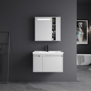 Mueble de Baño de PVC de 50 <span class=keywords><strong>CM</strong></span> para Hogares Pequeños y Medianos, Incluye Mueble de Pared, Mueble de Suelo, Encimera de Mueble de Baño y Lavabo de Cerámica - Product Image 3