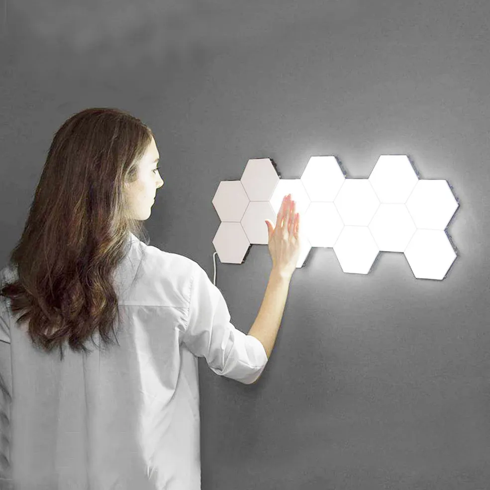 High quality LED night lamp Quantum Hexagonal Wall Lamp modular magnetic touch sensitive LED Night Light