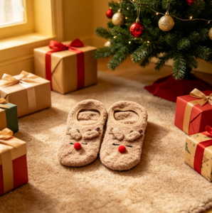 <span class=keywords><strong>Chaussons</strong></span> d'hiver chauds et respirants en peluche pour femme, antidérapants, épais, mignons, motif cerf, pour l'intérieur - Product Image 6