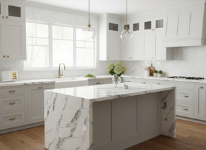 Encimera de Cuarzo Jade Diano Gold de Vietnam, Gran Losa de 20 mm, Moderna y Ecológica, para Hotel, Baño, Cocina, Modelo 3D - Product Image 3