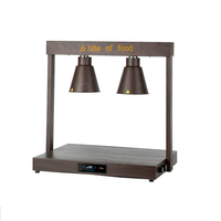 Station de découpe de buffet noire de haute qualité avec lumière chauffante, station de découpe et lampe, chauffe-plats pour hôtels et restaurants