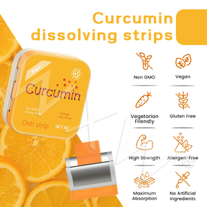 Precio competitivo, película de curcumina, tira de disolución Oral, extracto de raíz de cúrcuma, tira de película de suplemento soluble - Product Image 3