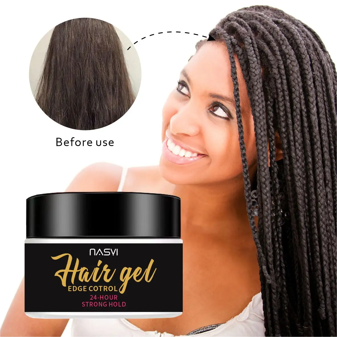 Private Label Strong Hold Loc Edge Control Hair Wax For 4C Hair Strong Hold Loc Gel And Braid Gel Loc N Twist Gel Wholesale