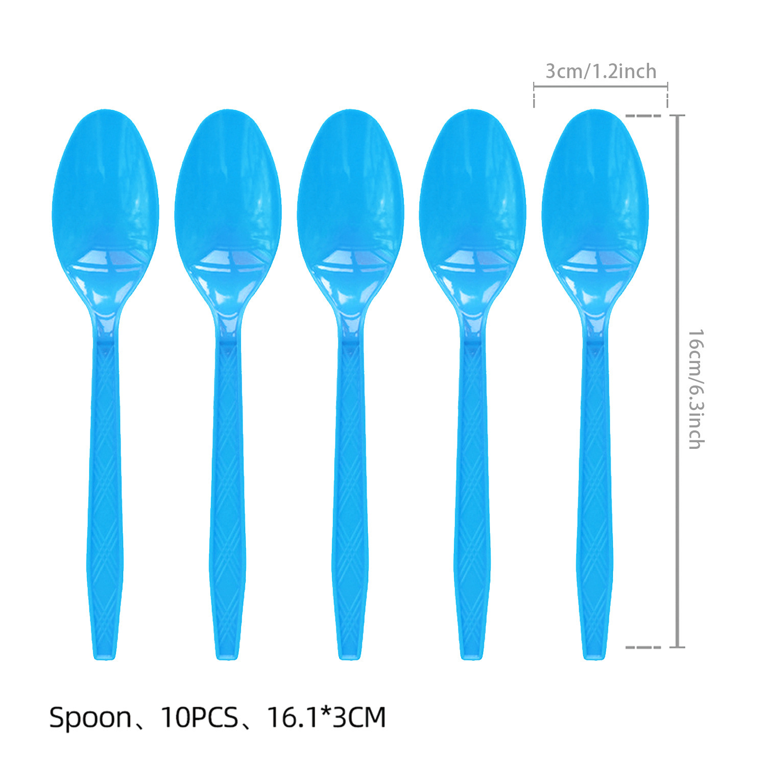 Blue -10pcs plastic spoon