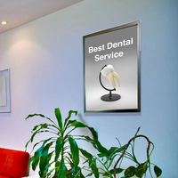 Promotion : Boîte lumineuse publicitaire LED ultra-mince personnalisée, cadre en aluminium 3D, panneau frontal en acrylique magnétique suspendu, étanche et à intensité variable