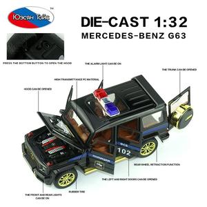 High Quality 1:32 <strong>Scale</strong> Model <strong>Cars</strong> G63 Police <strong>Car</strong> Toy Model Pull Back Diecast Toys for Baby Boys - Product Image 3