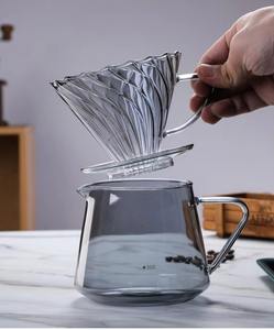 Carafe en verre écologique avec <span class=keywords><strong>goutteur</strong></span> de café <span class=keywords><strong>intégré</strong></span>, serveur de service, poignée en verre durable pour la préparation du café et du thé - Product Image 2