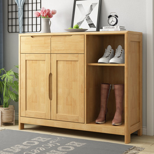 Mueble Zapatero de Madera Maciza con Gran Espacio de Almacenamiento, Estilo Nórdico Minimalista, de Dos Puertas, para el Hogar - Product Image 3