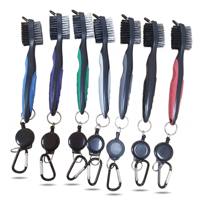 Brosse de golf double face de haute qualité avec ligne rétractable, outil de nettoyage de clubs durable, léger et écologique