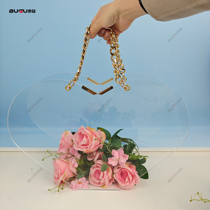 Sac <span class=keywords><strong>cadeau</strong></span> en acrylique <span class=keywords><strong>transparent</strong></span>, sacs coquillages, sacs fourre-tout pour fleurs, sacs en papier <span class=keywords><strong>transparent</strong></span> - Product Image 2