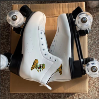 Patins à roulettes à 4 roues personnalisables pour adultes et enfants, semelle en cuir avec roues en PU, pour la location ou le patinage de loisir