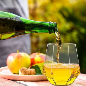 <span class=keywords><strong>Verres</strong></span> à champagne en plastique sans pied, tasses incassables transparentes de 12 oz pour les bars de fête, dégustation de mariage (en forme de diamant) - Product Image 4