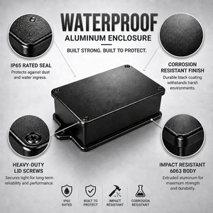 Boîtier électronique extérieur étanche en aluminium, petite boîte métallique pour projets, boîtier de projet IP67 en aluminium - Product Image 4