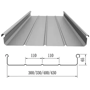 Fabrika fiyat 21 ölçer ayakta dikiş alüminyum metal çatı kaplama sistemi